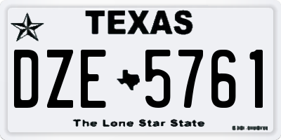TX license plate DZE5761