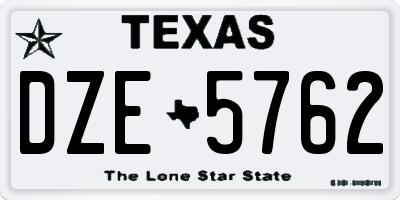 TX license plate DZE5762