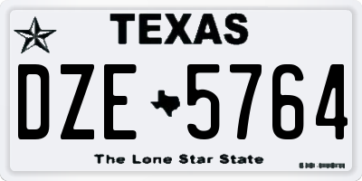 TX license plate DZE5764