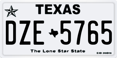 TX license plate DZE5765