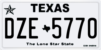 TX license plate DZE5770