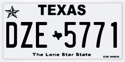 TX license plate DZE5771