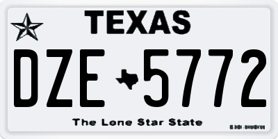 TX license plate DZE5772