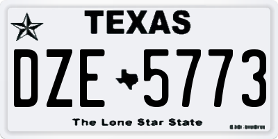 TX license plate DZE5773