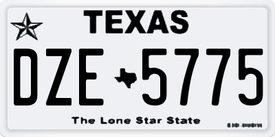 TX license plate DZE5775