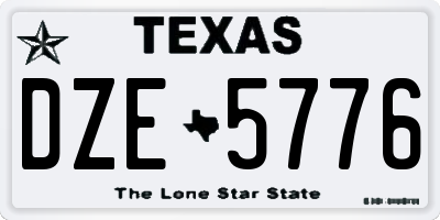 TX license plate DZE5776