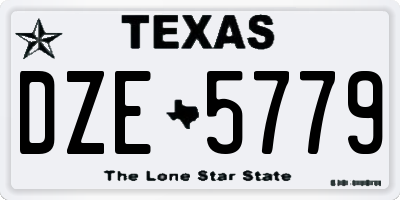TX license plate DZE5779