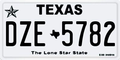 TX license plate DZE5782