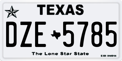 TX license plate DZE5785