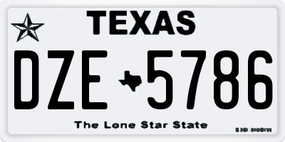 TX license plate DZE5786