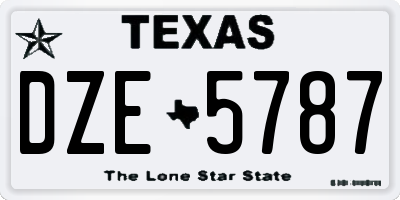 TX license plate DZE5787