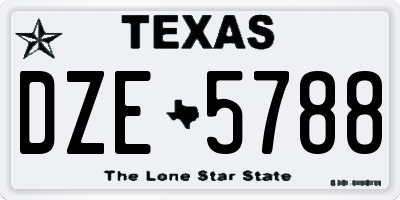 TX license plate DZE5788