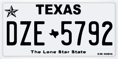 TX license plate DZE5792