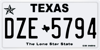 TX license plate DZE5794
