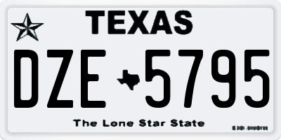 TX license plate DZE5795