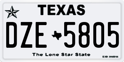 TX license plate DZE5805