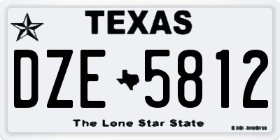 TX license plate DZE5812