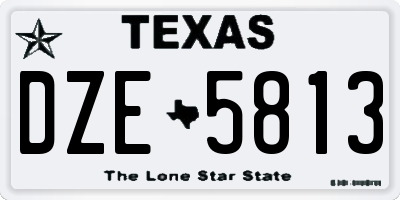 TX license plate DZE5813