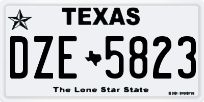 TX license plate DZE5823