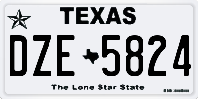 TX license plate DZE5824