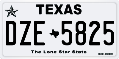 TX license plate DZE5825