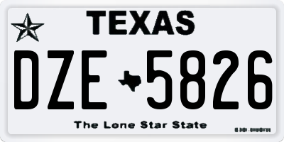 TX license plate DZE5826