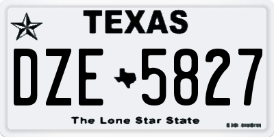 TX license plate DZE5827