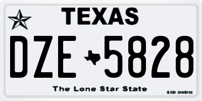 TX license plate DZE5828