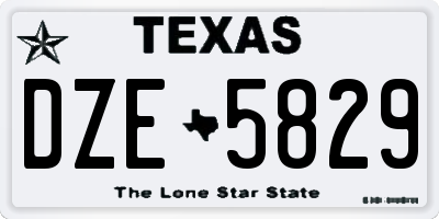 TX license plate DZE5829