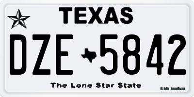 TX license plate DZE5842