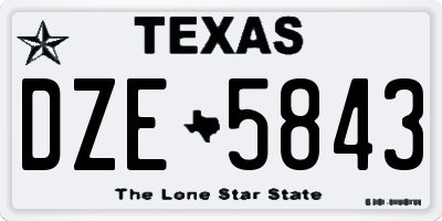TX license plate DZE5843