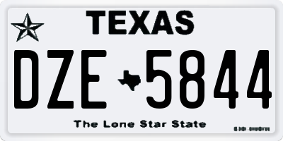 TX license plate DZE5844