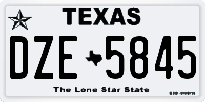 TX license plate DZE5845