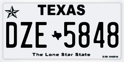 TX license plate DZE5848