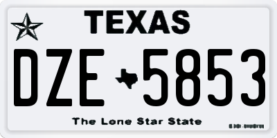 TX license plate DZE5853