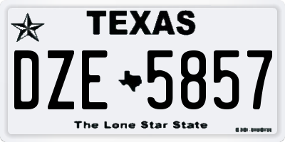 TX license plate DZE5857