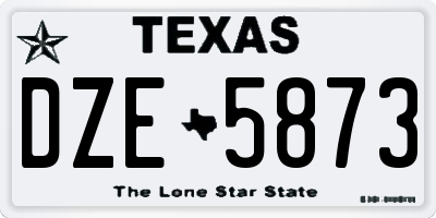 TX license plate DZE5873
