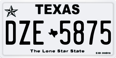 TX license plate DZE5875