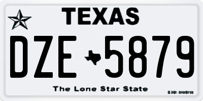 TX license plate DZE5879