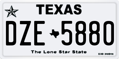 TX license plate DZE5880