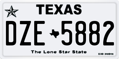 TX license plate DZE5882
