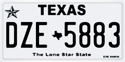 TX license plate DZE5883