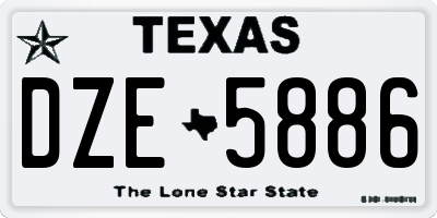 TX license plate DZE5886