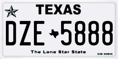 TX license plate DZE5888