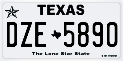 TX license plate DZE5890