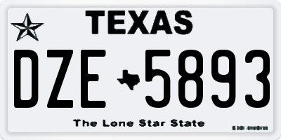 TX license plate DZE5893