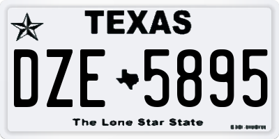 TX license plate DZE5895