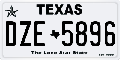TX license plate DZE5896