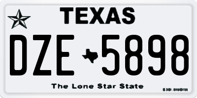 TX license plate DZE5898