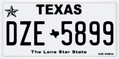 TX license plate DZE5899